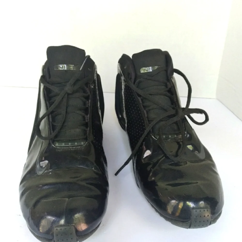 Black Patent Leather Athletic Dance Sneakers‎ Performance Shoes Mid-Top